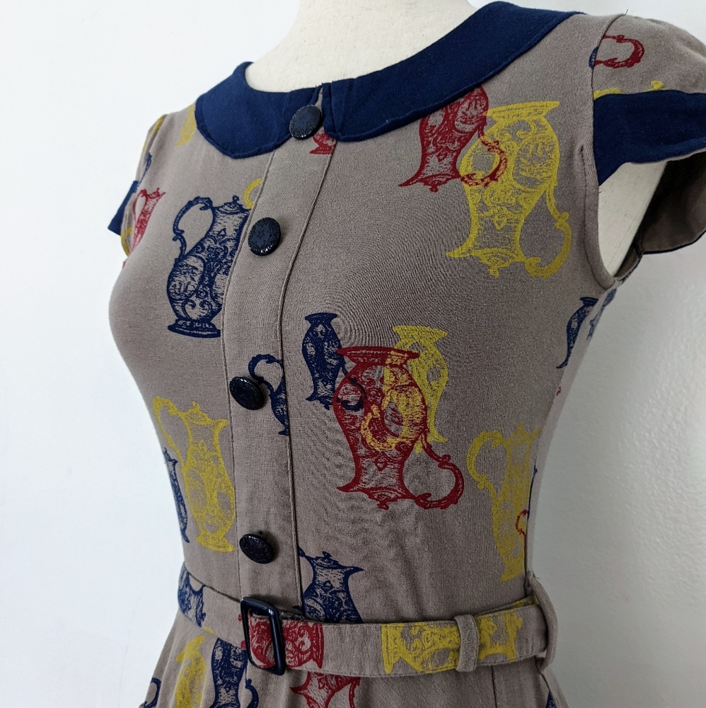 Effie's Heart Cotton Dress Teapot Print